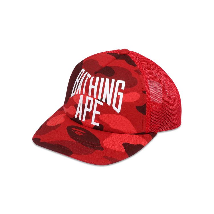 Buy BAPE Color Camo Nyc Logo Mesh Cap 'Red' - 1K30 180 005