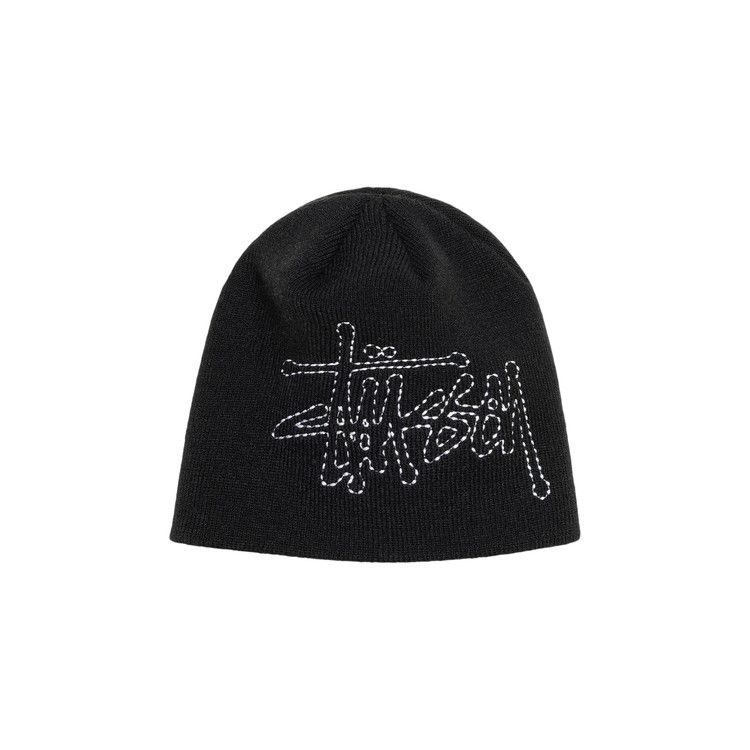 Buy Stussy Stitch Basic Logo Skullcap 'Black' - 1321202 BLAC | GOAT