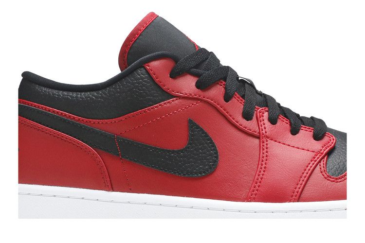 スニーカー Nike Air Jordan 1 Low Reverse Bred Pebbled Swoosh Jordan 1 Low Reverse Bred Pebbled Swoosh Men's - 553558-605 - US