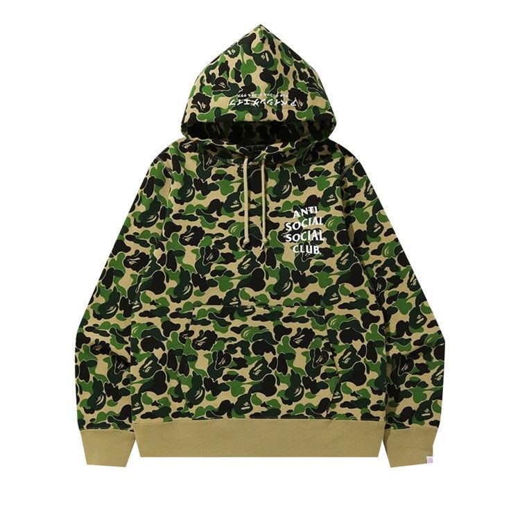 Buy BAPE x Anti Social Social Club ABC Camo Pullover Hoodie 'Green' - 1G23  114 913 GREEN | GOAT