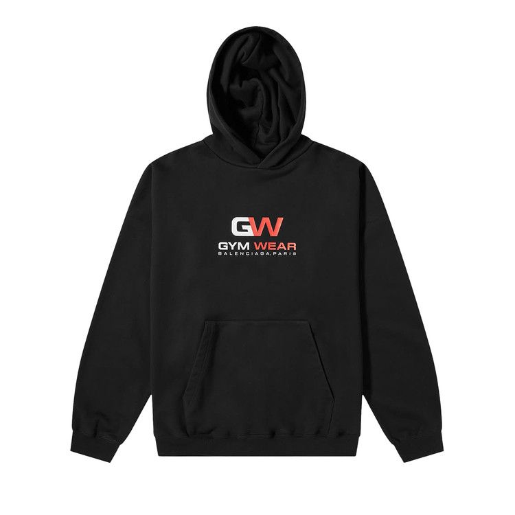 Balenciaga Gym Wear Logo Hoodie Black
