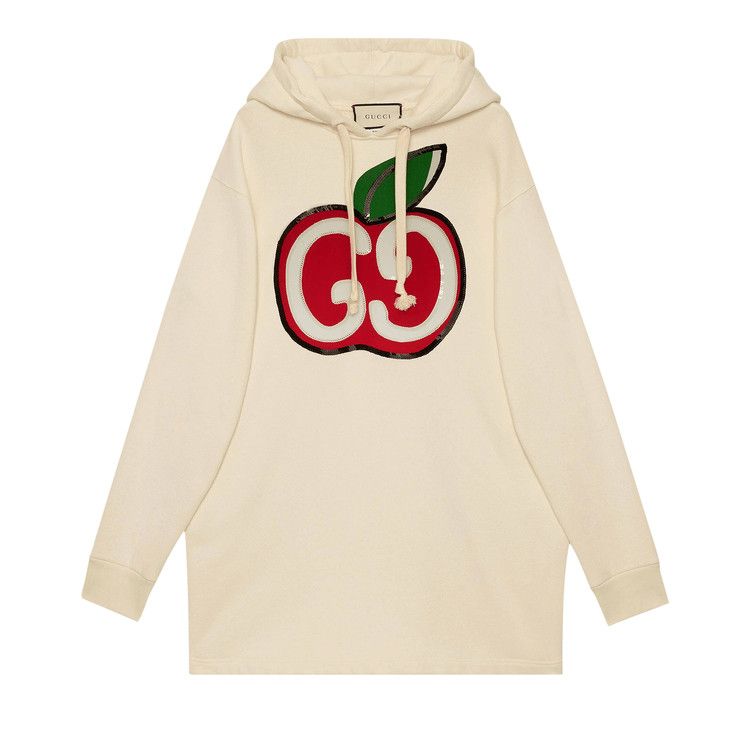 Gucci Hooded Dress With Gg Apple Print Off White Culture Circle