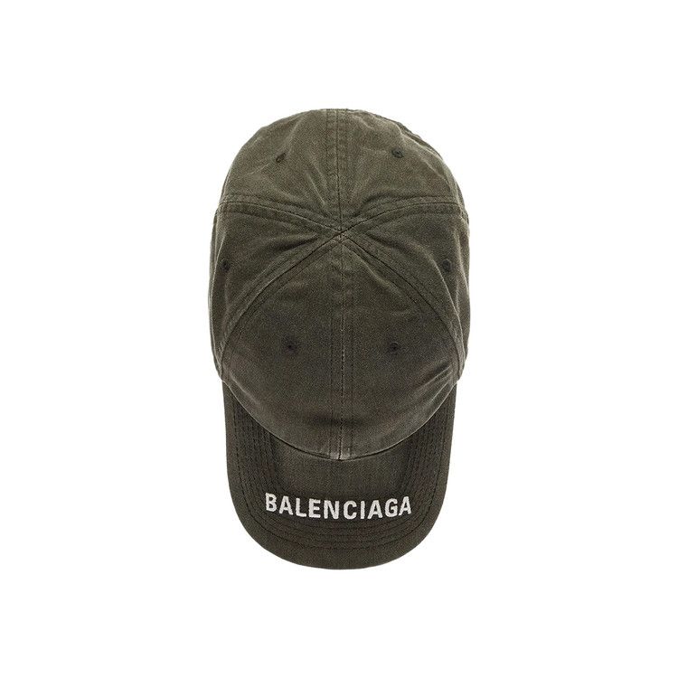 Buy Balenciaga Washed Denim Logo Baseball Cap 'Black/White