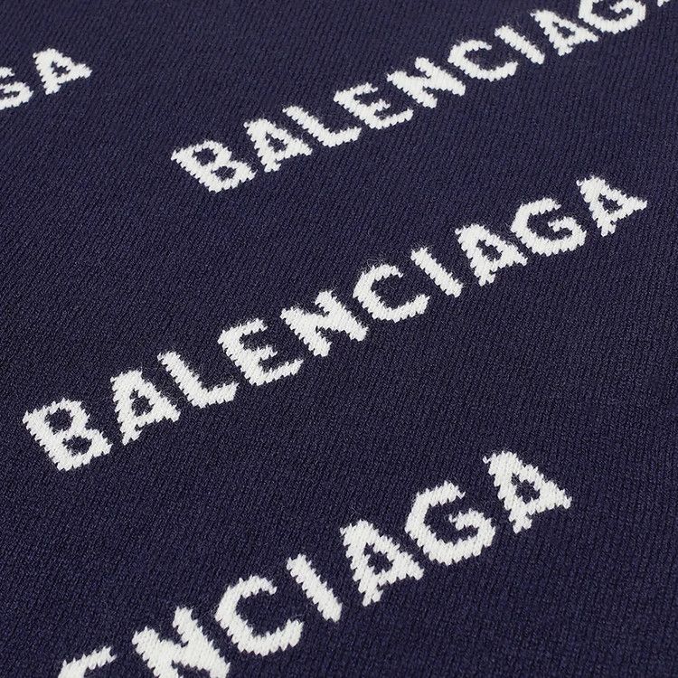 Balenciaga Allover Logo Crewneck Black/White