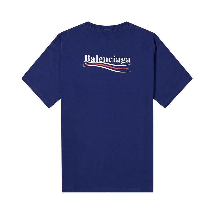 Balenciaga Logo Print T-Shirt Pacific Blue/White