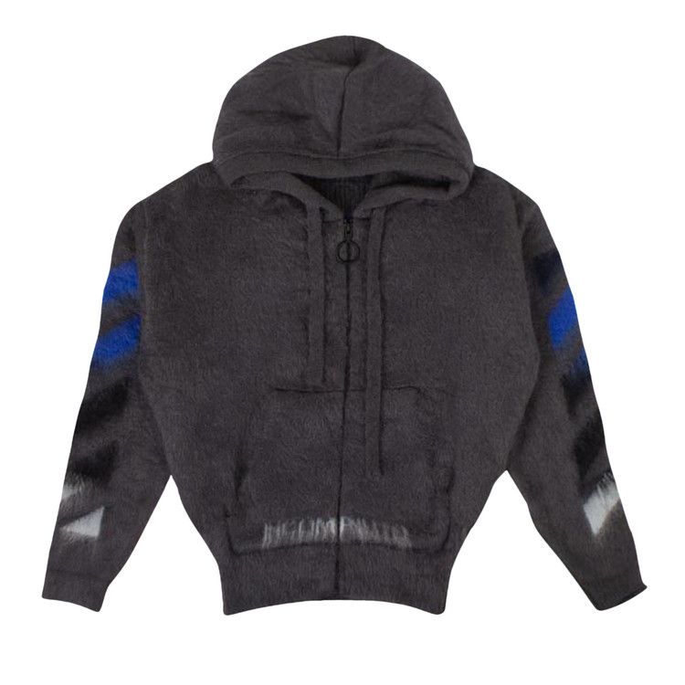 【oan】Mohair Checker Collar Zip Up Designer fashion, Seoul-fully created | W Concept