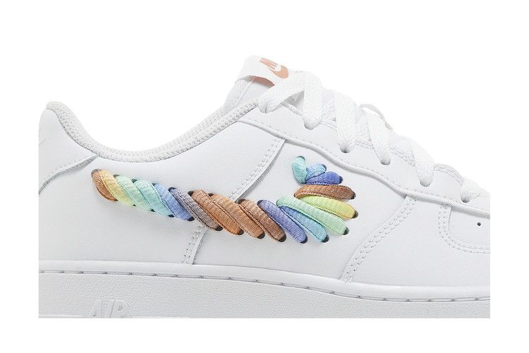Buy Nike Air Force 1 Low GS 'Rainbow Lace Swoosh' - FQ4948 100 | GOAT