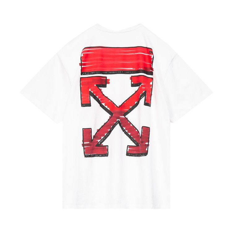 Buy Off-White Marker Over Tee 'White' - OMAA038R21JER0020125 | GOAT