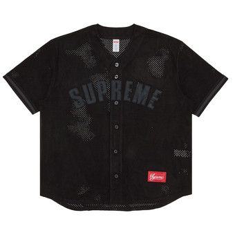Buy Supreme Ultrasuede Mesh Baseball Jersey 'Black' - SS24KN22 