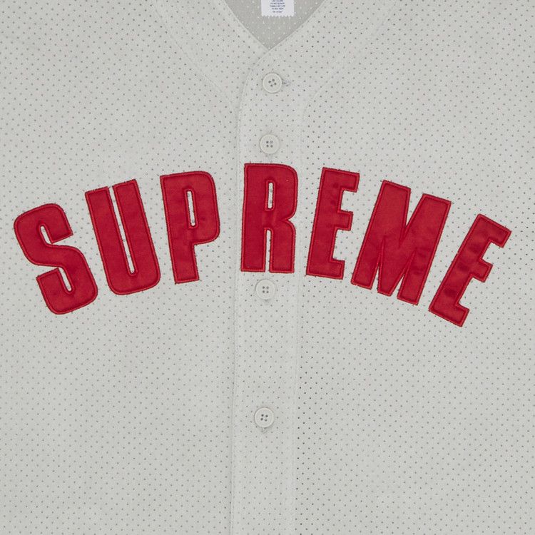 Buy Supreme Ultrasuede Mesh Baseball Jersey 'Grey