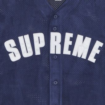 トップス SUPREME Ultrasuede Mesh Baseball Jersey Supreme Ultrasuede Mesh Baseball Jersey Navy Men's - SS24 - US