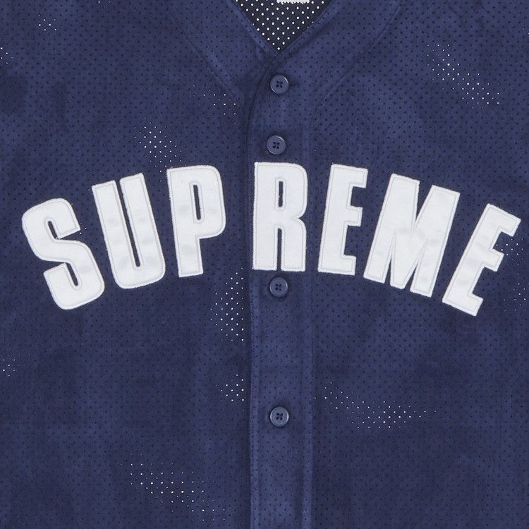 Buy Supreme Ultrasuede Mesh Baseball Jersey 'Navy' - SS24KN22 NAVY | GOAT