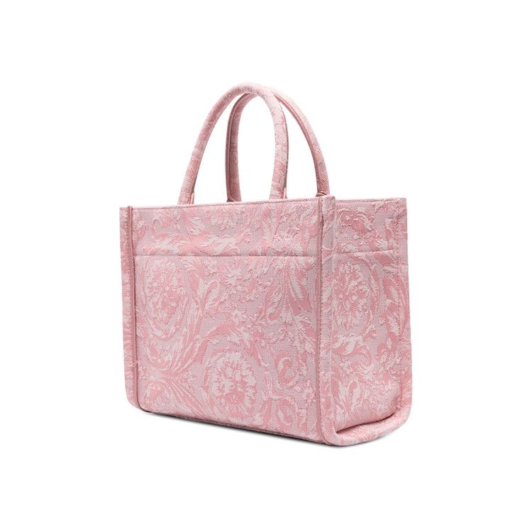Versace Small Embroidered Tote Bag Pale Pink