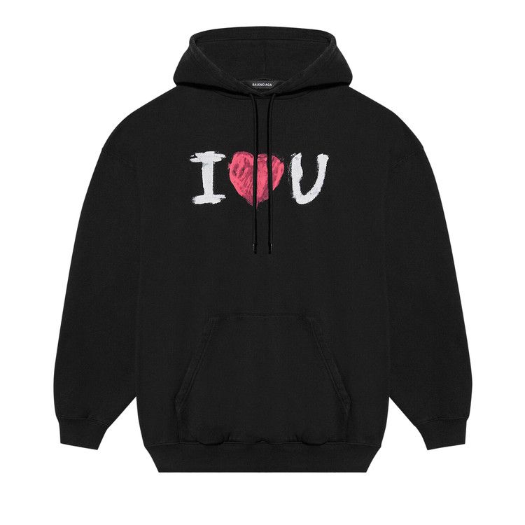 Balenciaga I Love U Medium Fit Hoodie Black