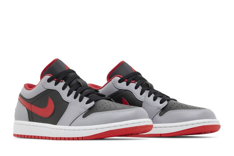 Air Jordan 1 Low Black Light Grey Gym Red