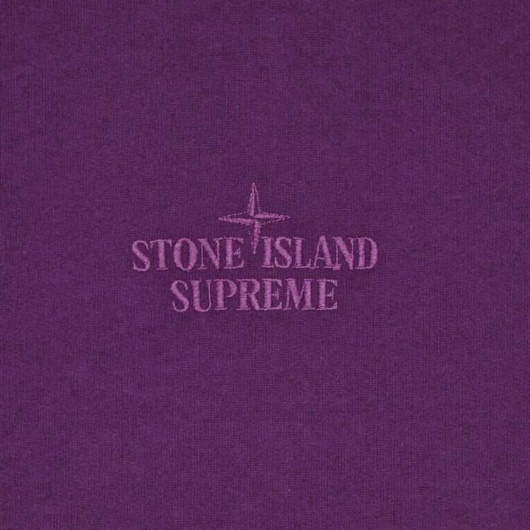 Supreme X Stone Island Stripe Hoodie Purple