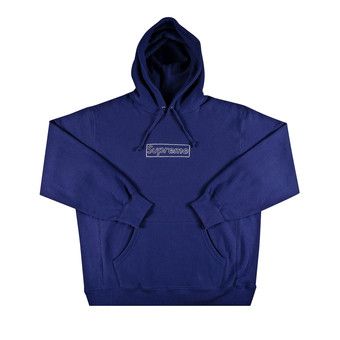 Buy Supreme x KAWS Chalk Logo Hooded Sweatshirt 'Washed Navy