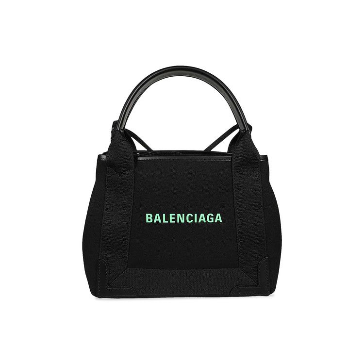 Balenciaga Cabas XS Handbag Black/Fluorescent Green