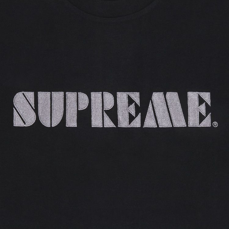 Buy Supreme Stencil Embroidered Short-Sleeve Top 'Black