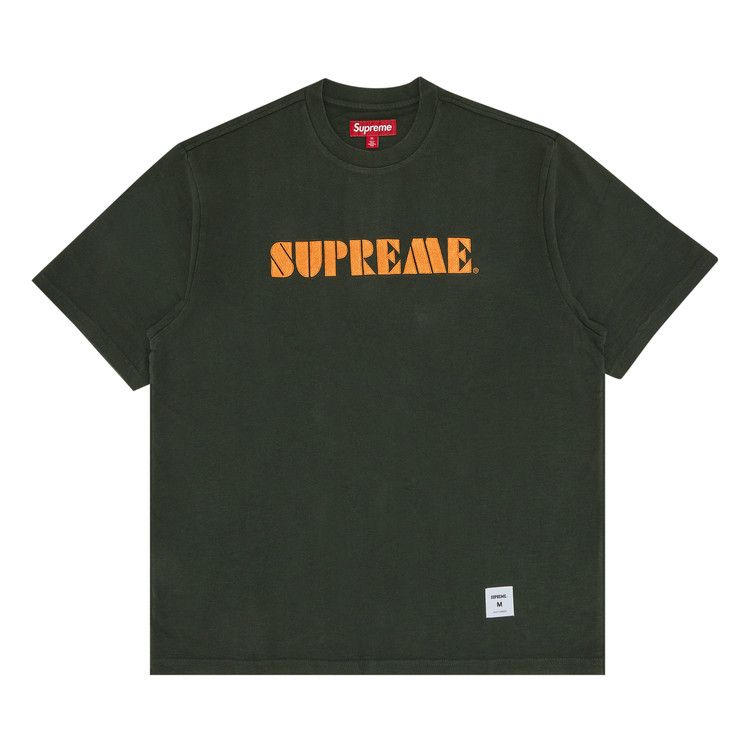 Buy Supreme Stencil Embroidered Short-Sleeve Top 'Green