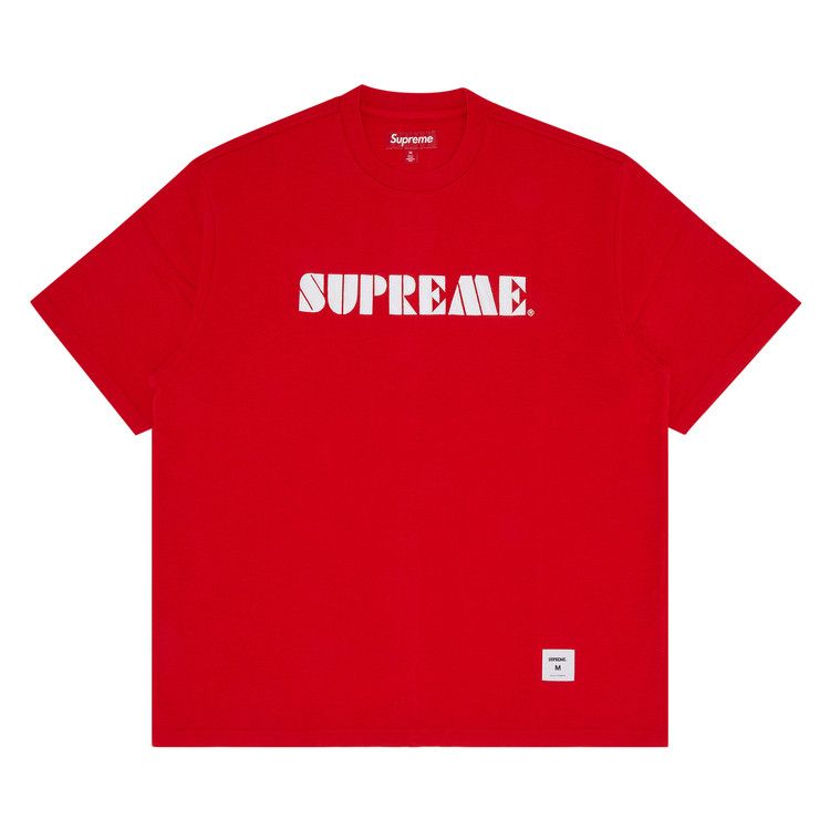 トップス supreme Buy Supreme Stencil Embroidered Short-Sleeve Top 'Red' - SS24KN59