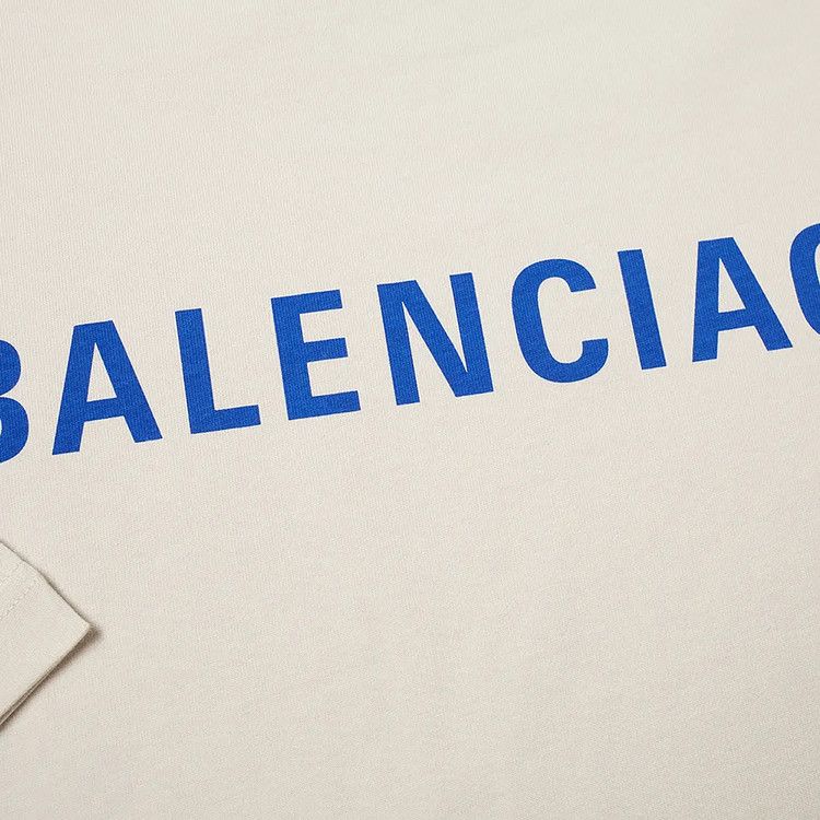 Balenciaga Badge Logo T-Shirt Chalky White/Blue