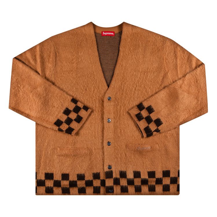 Buy Supreme Brushed Checkerboard Cardigan 'Camel' - SS21SK17 