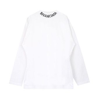 Buy Balenciaga Curved Long-Sleeve T-Shirt 'White' - 646035