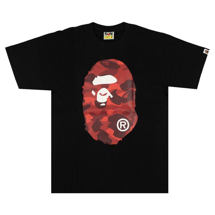 Bape Color Camo Big Ape Head Tee 'black/Red'