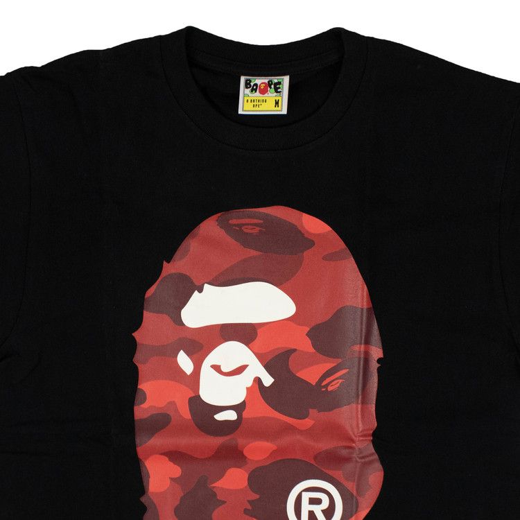 Bape Color Camo Big Ape Head Tee 'black/Red'