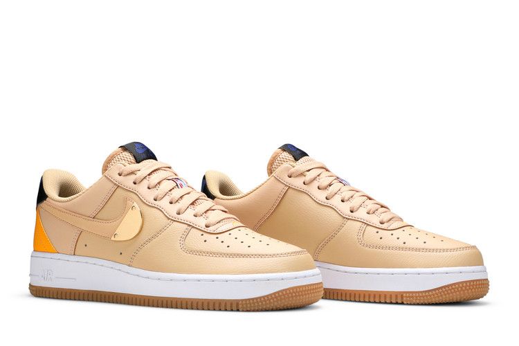 Buy NBA x Air Force 1 07 LV8 Sesame University Gold CT2298 200 GOAT