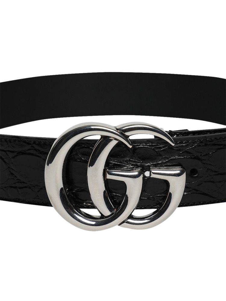 Leather Belts Gucci Womens Belt With Double G Buckle Gg  display picture 3
