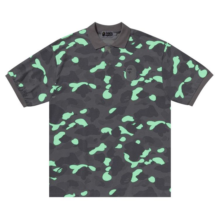 Bape City Camo Large Ape Head Polo Relaxed Fit 'grey'