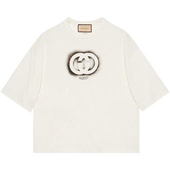 gucciTシャツ Embroidered cotton jersey T-shirt in white | GUCCI® US