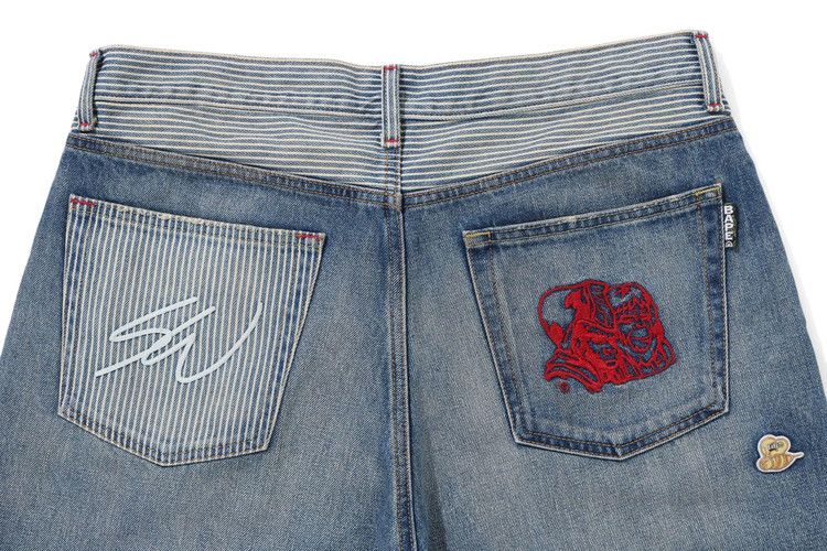 Bape X Sean Wotherspoon Crazy Denim Pants 'indigo'
