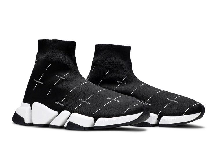 Balenciaga Speed 2.0 Sneaker Black Logo Licence Printed