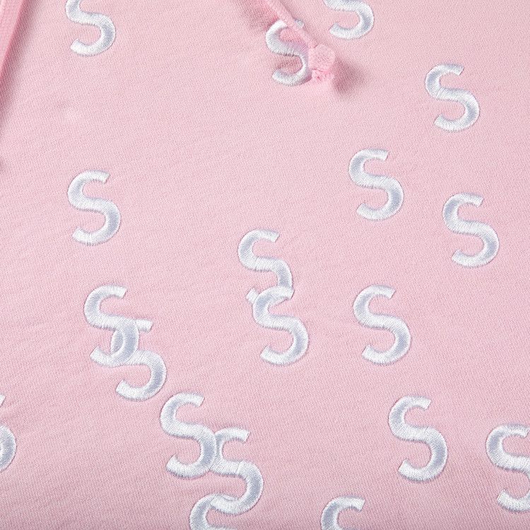 Supreme Embroidered S Hoodie Light Pink