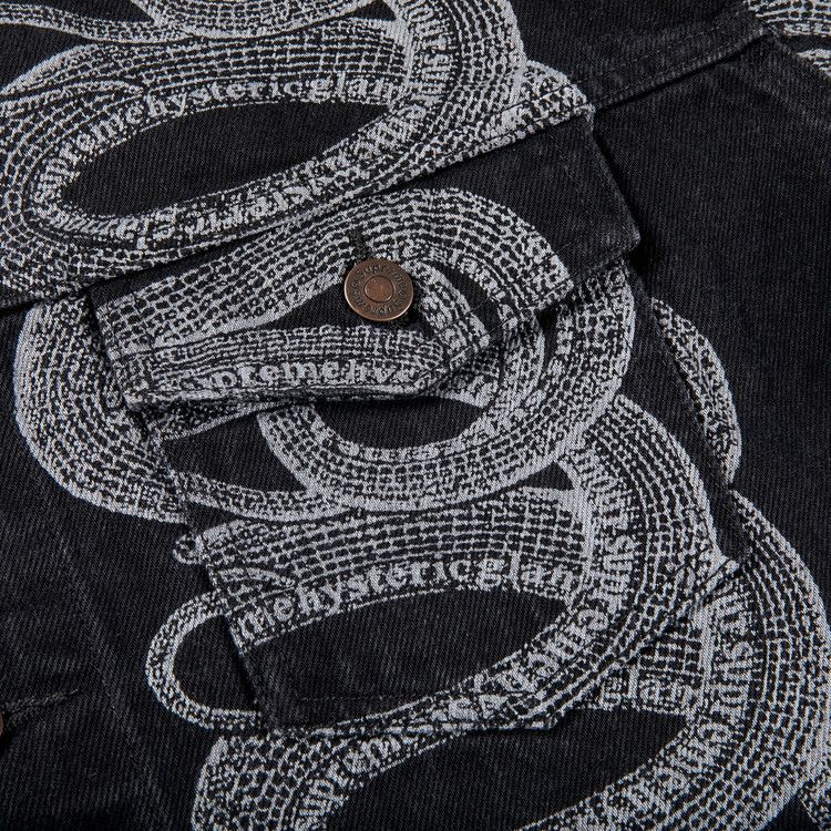 Supreme X Hysteric Glamour Snake Denim Trucker Jacket Black