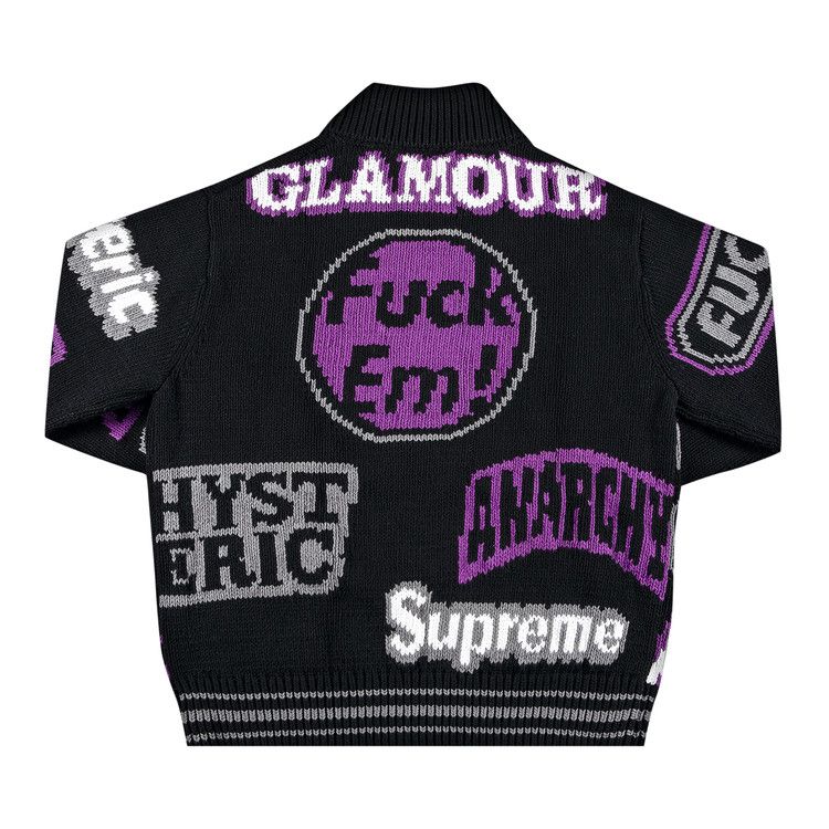 Buy Supreme x Hysteric Glamour Logos Zip Up Sweater 'Black' - SS21SK1 BLACK  | GOAT
