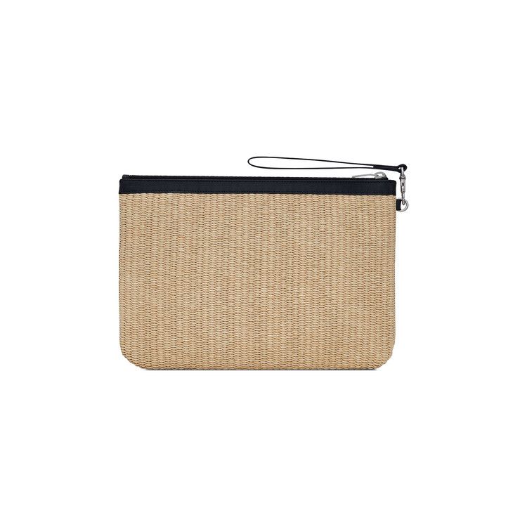 Saint Laurent Rive Gauche Zippered Pouch Natural Beige