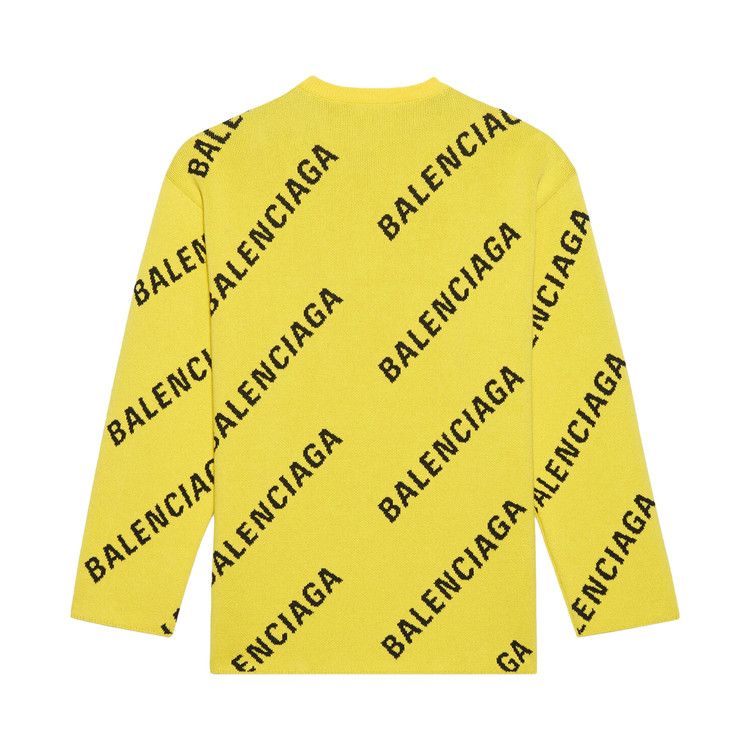 Balenciaga Allover Logo Crewneck Yellow/Black