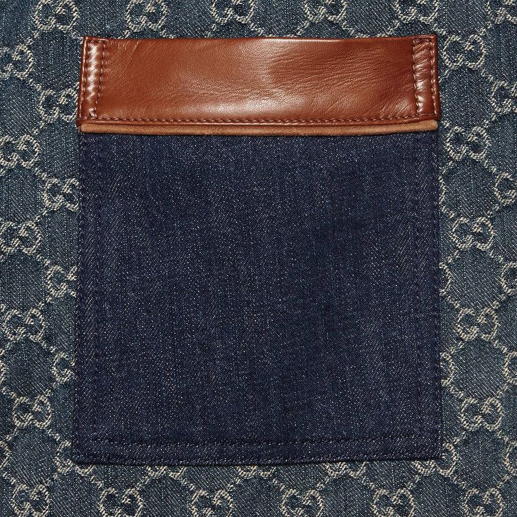 GUCCI グッチ GG Logo ECO WASHED DENIM WIDE Buy Gucci Eco Washed GG Denim Pant 'Dark Blue/Ivory' - 649092