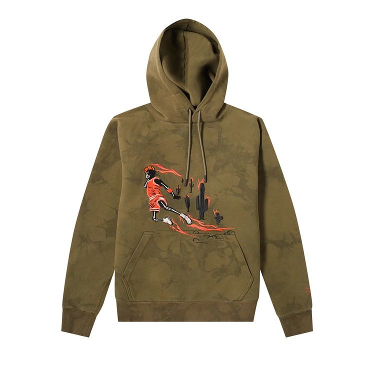 Cactus Jack By Travis Scott X Air Jordan Washed Suede Hoodie 'medium Olive'