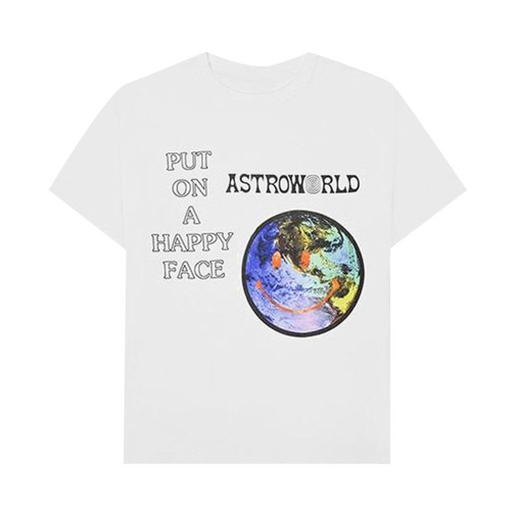 Buy Cactus Jack by Travis Scott Astroworld Happy Face T Shirt White 1945 1FW180103AHFT WHIT GOAT