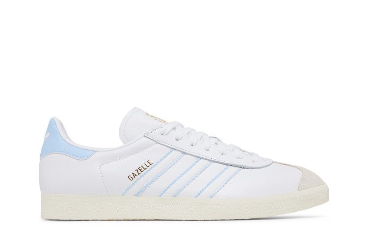 adidas Originals Men's Gazelle Argentina Shoes Cloud White / Glow Blue / Off White 12