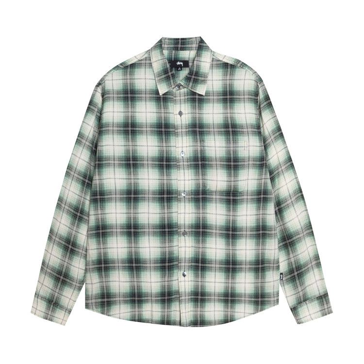 Stussy Matthew Printed Plaid Shirt Green