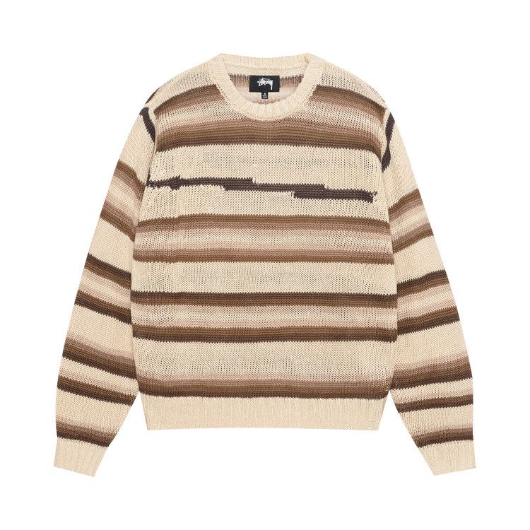 Stussy Tonal Stripe Linen Sweater 'natural'