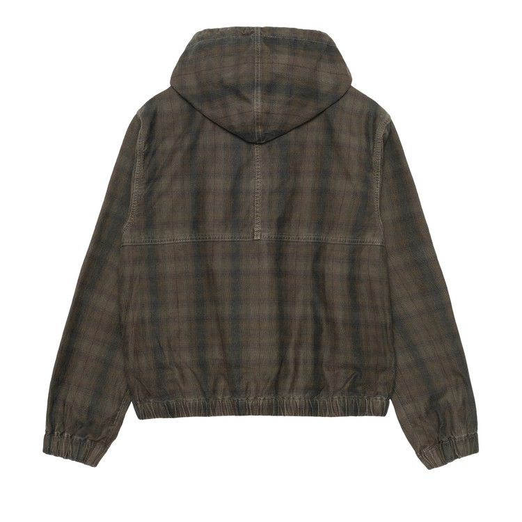 Stussy Unlined Plaid Zip Hoodie Olive