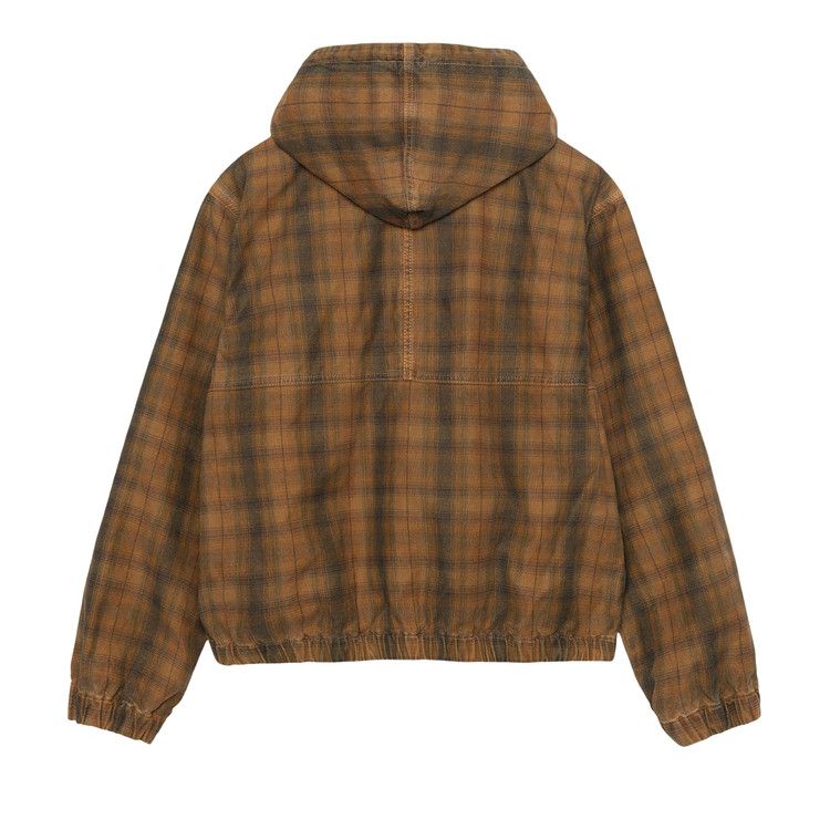 Stussy Unlined Plaid Zip Hoodie Brown