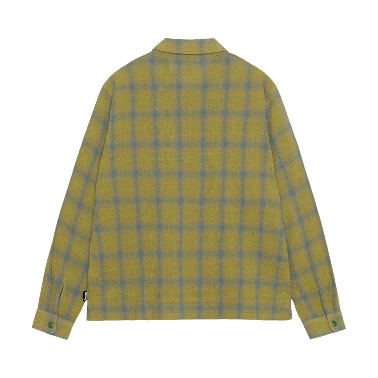 Stussy Zip Twisted Yarn Plaid Shirt Green